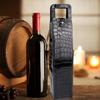 PU Resuable Leather Wine Tote Bag Champagne Beer Gift Bags Carrier(black)