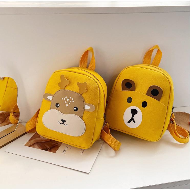 2023 New Cartoon Canvas Backpack for Kids, Ages 3-6, Trendy Kindergarten Bag for Boys and Girls