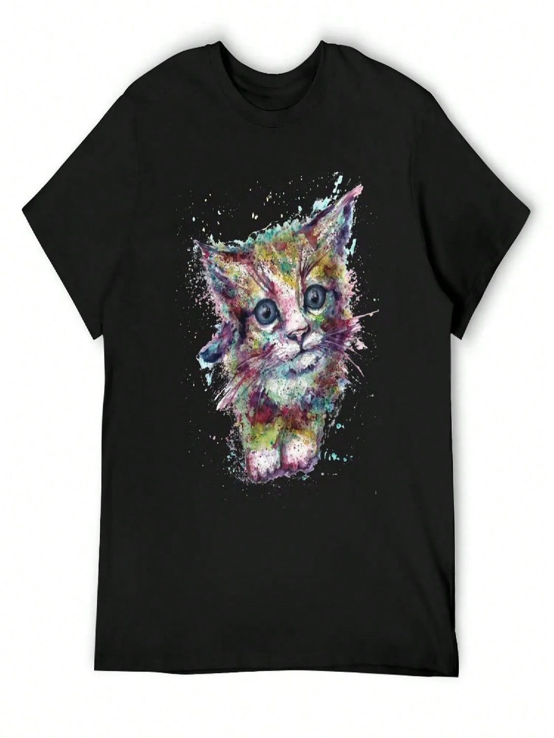Kitten Cat T-Shirt Boys Animal Print Funny T-Shirts Boys Whites unisexs T Shirts S разноцветный