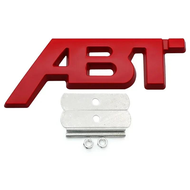 For hbkd6 RS3 3D Metal ABT Logo Letters Car Front Grill Emblem Badge Sticker For hbkd6 A3 A4 A5 A7 A7 Q3 Q5 Q7 TT RS6 RS3 VW Golf 7