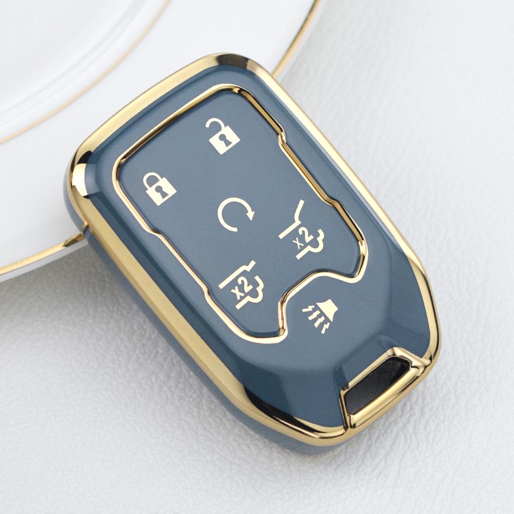 New Car Key Cover Case fob For Chevrolet Suburban Silverado GMC Terrain Yukon Tahoe Sierra Smart Auto Accessories Key Ring