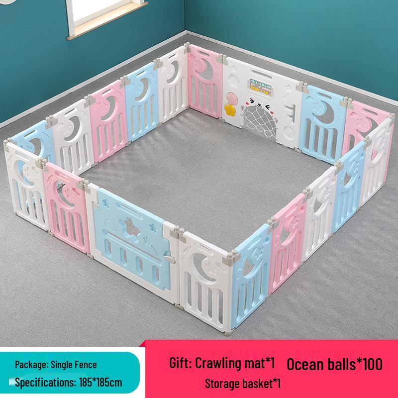 Foldable Indoor Baby Playpen: Safe Crawling Mat & Walker Guardrail Toy Fence