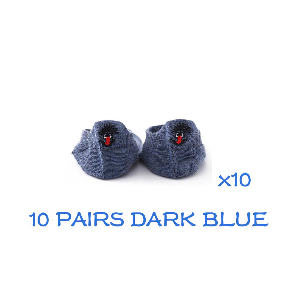 Lot de 10 paires Chaussettes courtes en coton pour homme avec broderie expression dessin animé drôle joyeux kawaii couple chaussettes calcetines