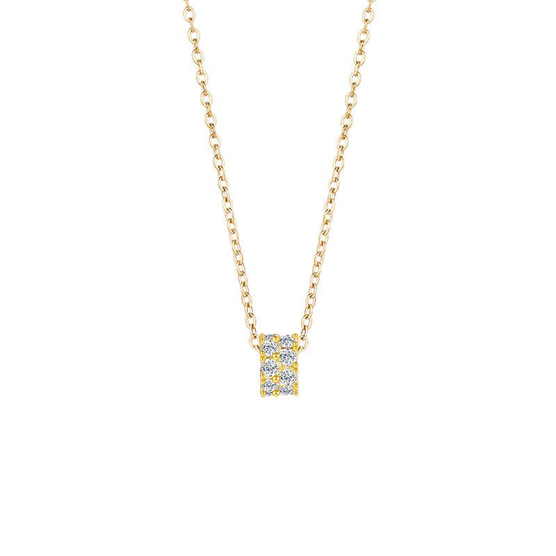Zarte Mikro-Pavé-Taille Anhänger Titanstahl Halskette Damen Leichter Luxus Minimalistische Schlüsselbein Kette