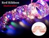 Christmas Ribbon Fairy Light Christmas Decoration DIY Bows String Light Tree Ornaments For Home 2025 Xmas Decor New Year Navidad