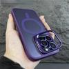 For iPhone 15 Pro Max Luxury Magsafe Magnetic Matte Phone Case For iPhone 11 12 13 14 16 Plus Lens Holder Stand Protective Cover