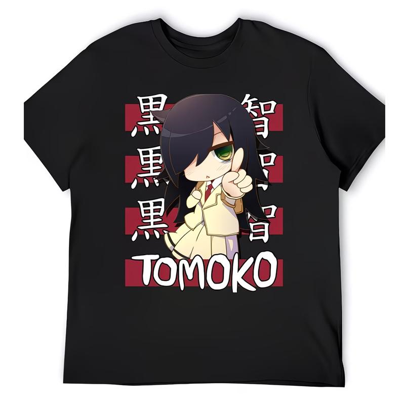 

Томоко Куроки WataMote Аниме Подходит для Всех Сезонов Повседневная Одежда Детский Повседневный Наряд Привлекающая Внимание Летняя Футболка с Принтом XS чёрный