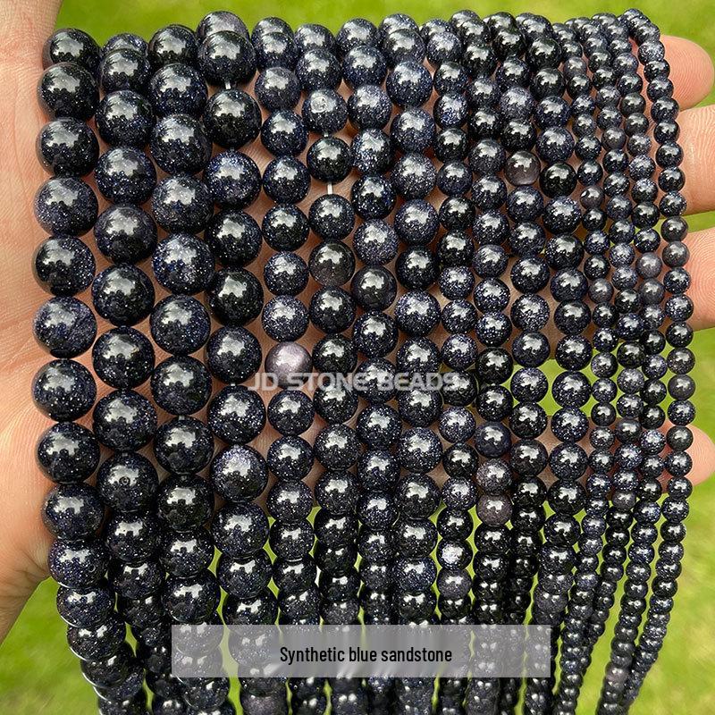 Blue Sandstone Beads for DIY Bracelets - Starry Sky Wishing Stone Accessories