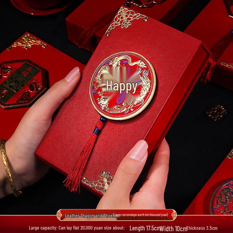 Kreativt Bröllopsrött Kuvert med Tiotusen Yuan Munväxlingsavgift - Personlig Högkvalitativ Design