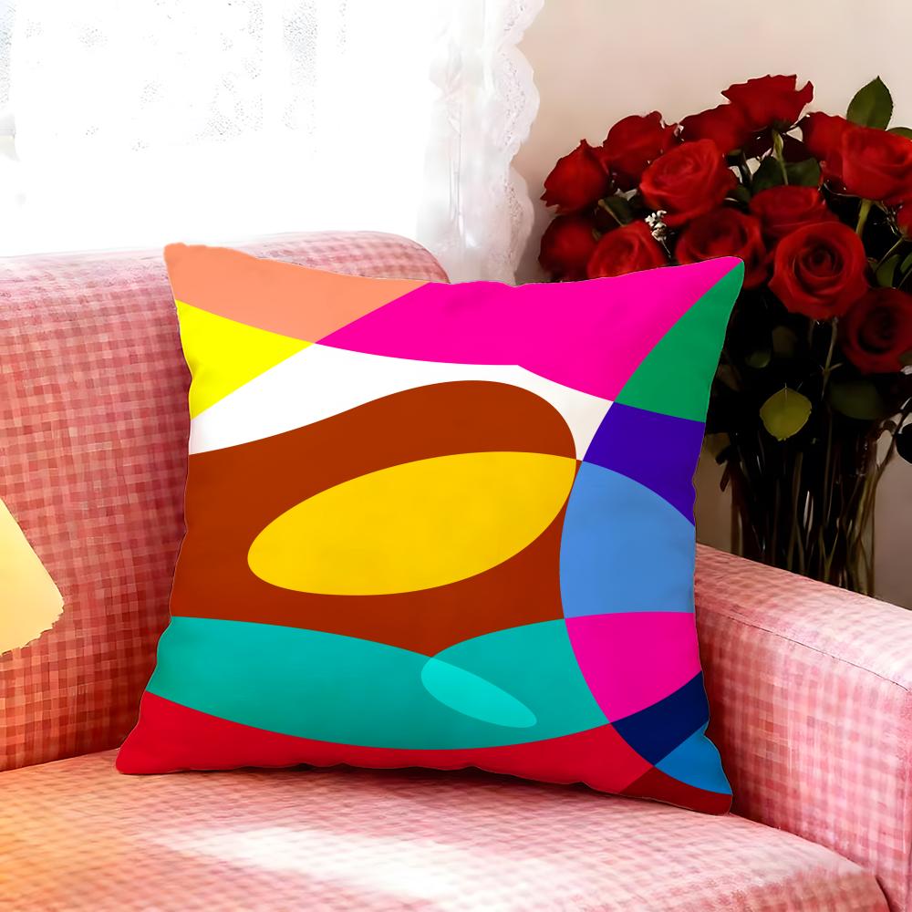 Elegant Abstract Curve Colors Cushion Cover Premium Soft Pillowcase SkinFriendly MultiPurpose for Home Office Travel