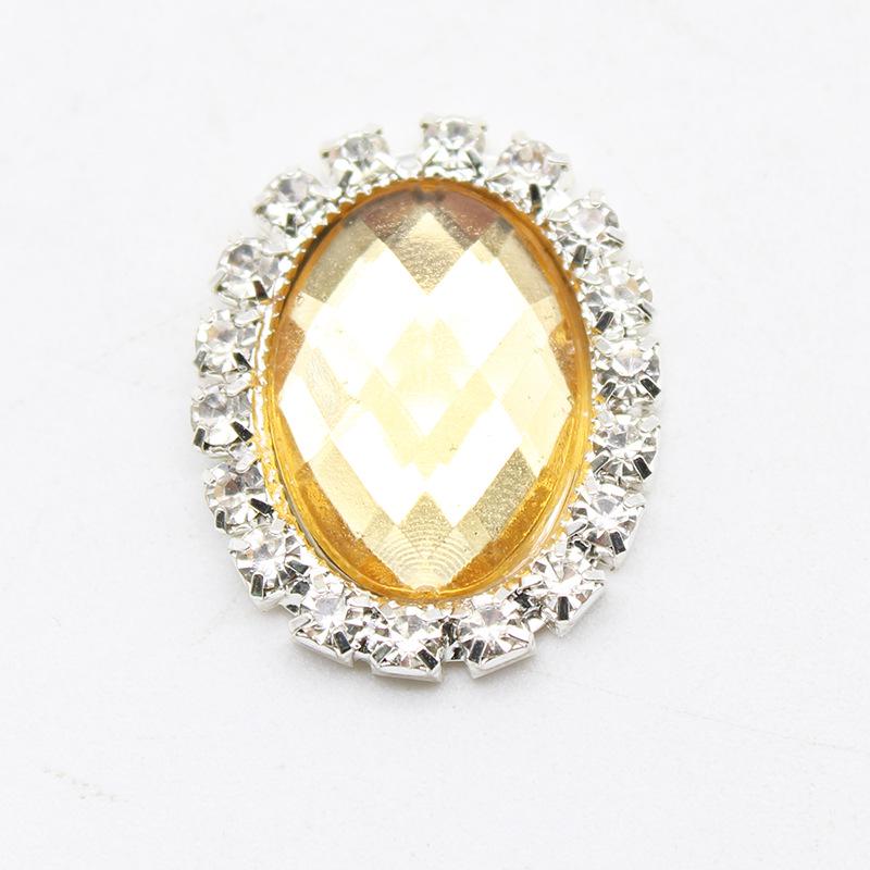 20x24mm Oval Acrylic Rhinestone Flatback Buttons for Handmade Jewelry and DIY Clothing Accessories