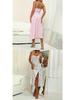 2026 Spring European & American Women's Sexy Printed Lace-up Slit Camisole Dress