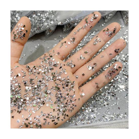 1000Pcs/Set Nail Art Rhinestone Acrylic Assorted Mini Star Love Heart Waterdrop Flower Geometric Shape Charm DIY Nail Decoration Accessories