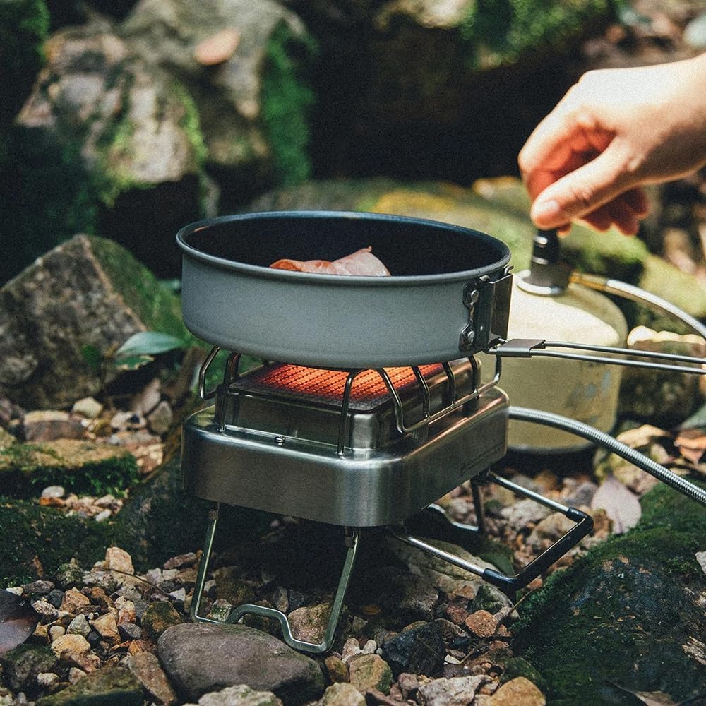 Frost Frypan Camping Frying Lightweight Mini Solo Cooking Utensil Fire-Maple Pan, Aluminum, Non-stick, (150g), Compact, Foldable, Skillet, Pan, Pot,