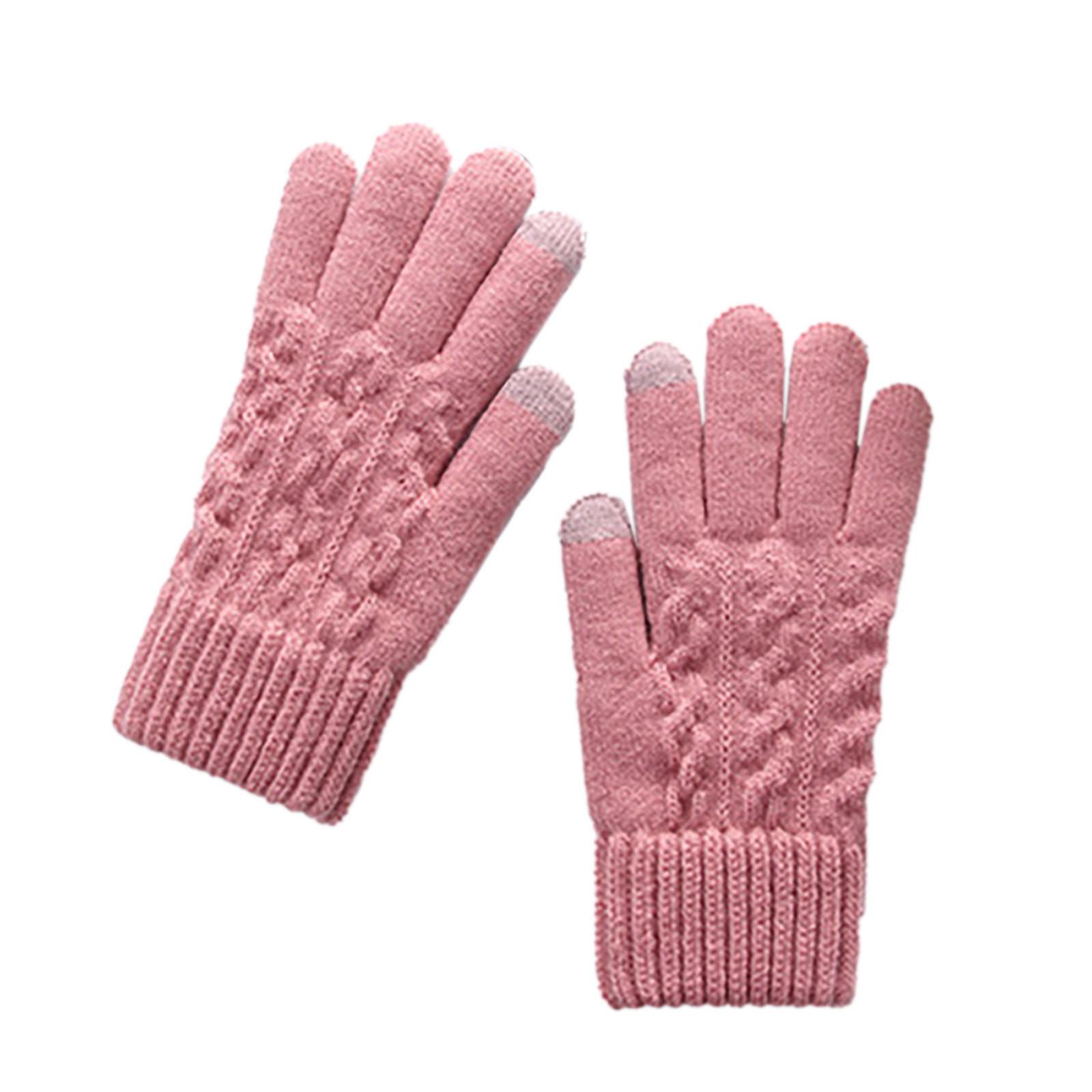 

Women Multi-function Riding Screen Cute Winter Gloves Soft Warm Mitten рожевий