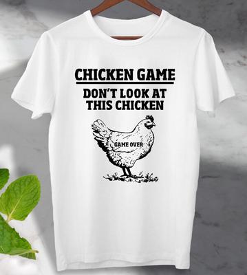 Nie Patrz Na Kurczaka Koszulka Gra Online Unisex Męska Damska Góra