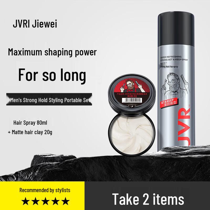 JVR Men s Hair Spray  Hair Clay Set