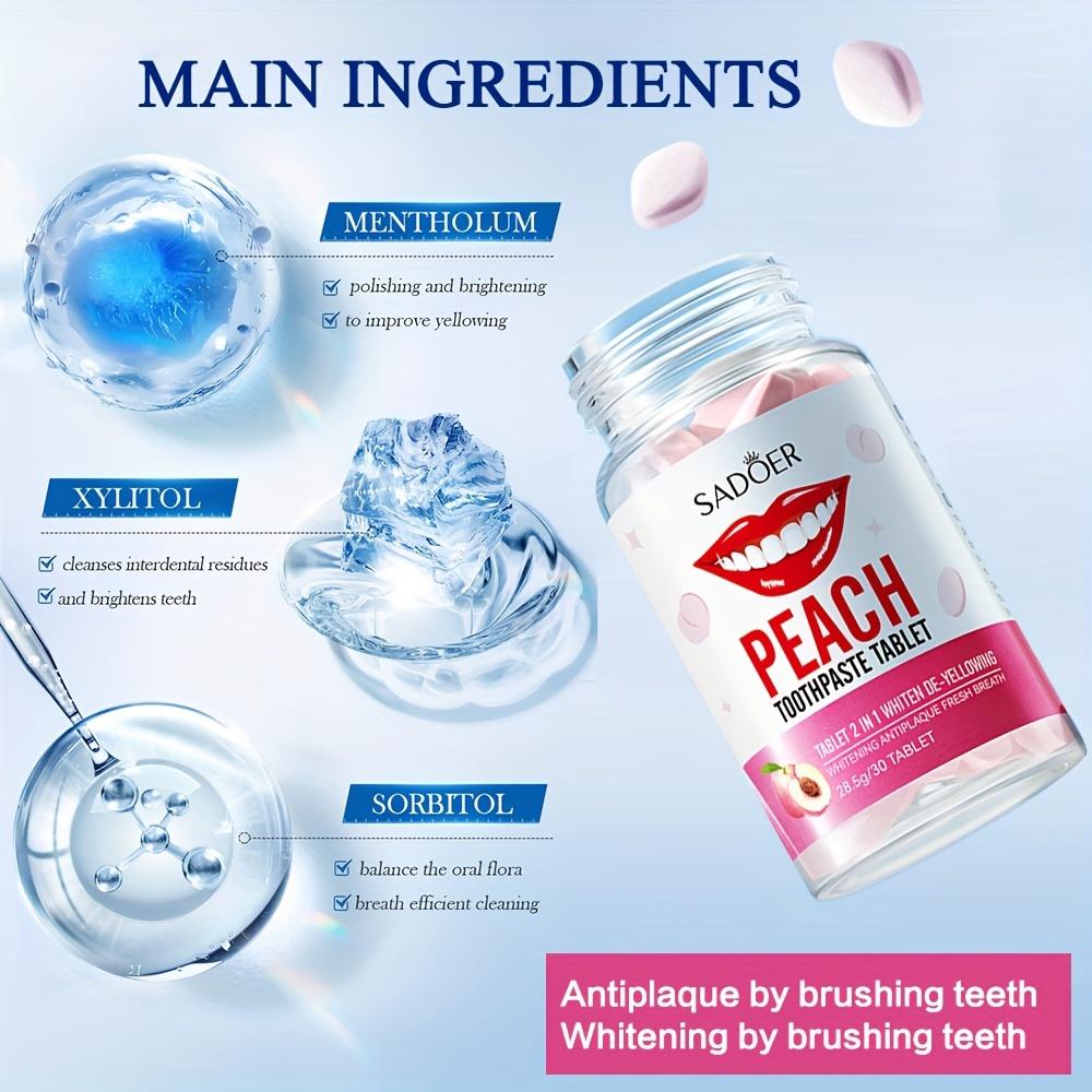 Lahvička Broskvová Žvýkací Pevná Zubní Pasta Tablety Odbarvující & Čisticí Série Pevných Zubních Past