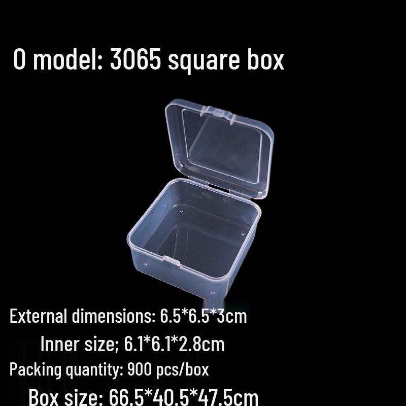 Square Transparent PP Plastic Storage Box for Electronics and Earbuds