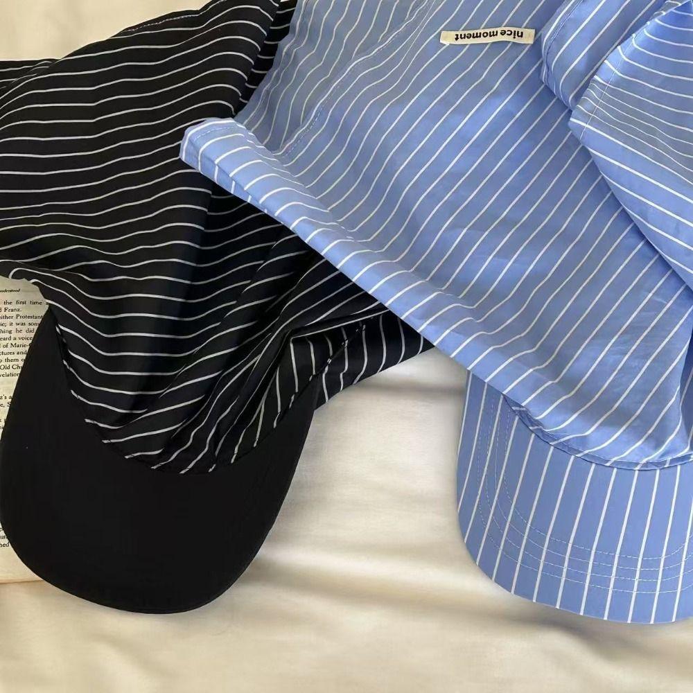 Korean Style Stripe Baseball Cap Hiphop Strappy Scarf Hat Sweet Cool Scarf Hat  Street