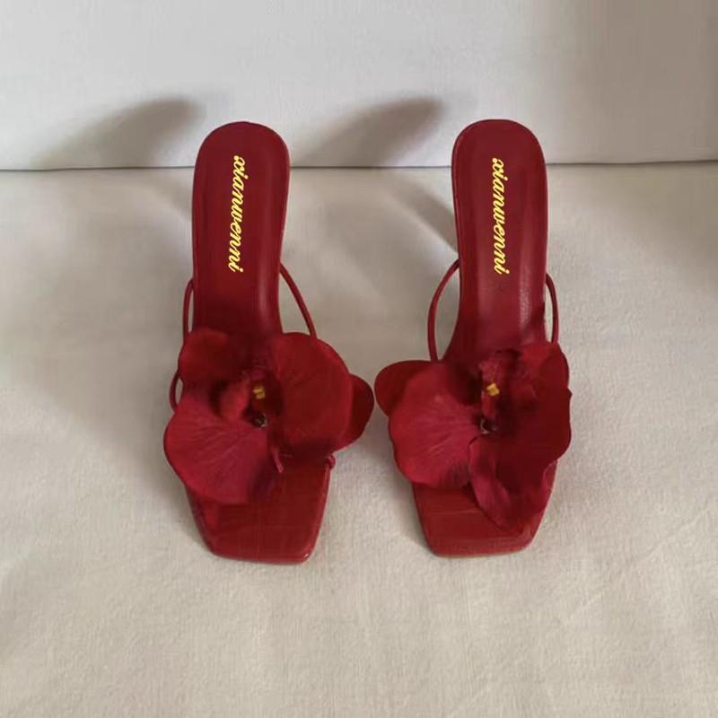Fashion Women’s Fashion Floral Decor Summer Must-Have Chic High Heel Sandals - Stylish Multi-Color Footwear for Party & Casual Wear