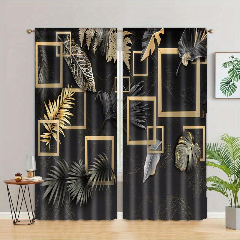 2 Panels/Set Luxury Gold Moroccan Door Vintage Barn Classical Window Treatment Jacquard Curtains For Living Room Bedroom Kitchen