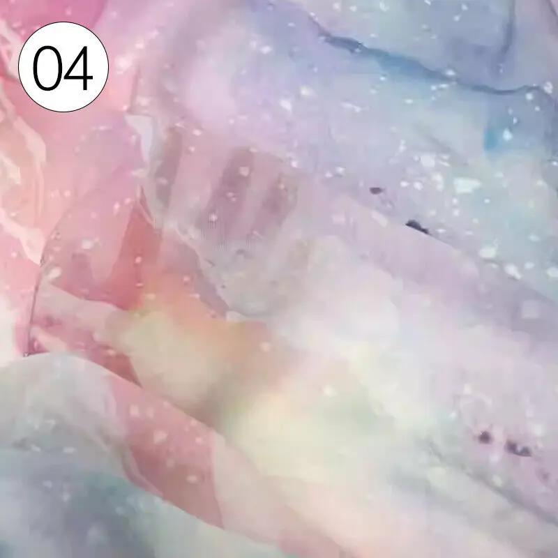 100x150cm Gradient Chiffon Fabric Retro Hanfu Jade Patterned Fabric Multicolor Printed Fabric Doll Cloth Craft Dress Supplies