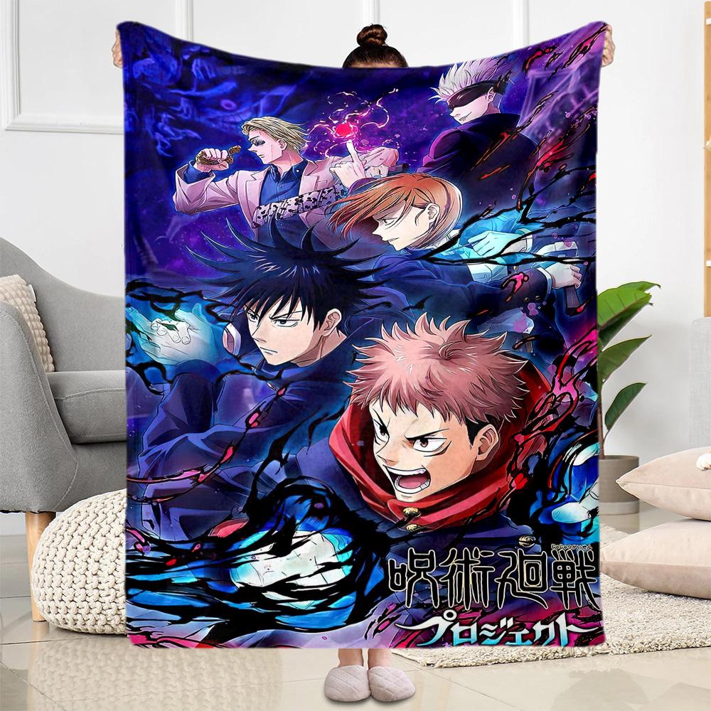 Jujutsu Kaisen Artwork Blankets Are Suitable for Living Rooms,making Them an Ideal Choice for Outdoor Travel and Gifts.