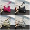Tote Bag Sequin Shoulder Bag Square Bag Tassel Crossbody Bag French Evening Banquet Bag  Women