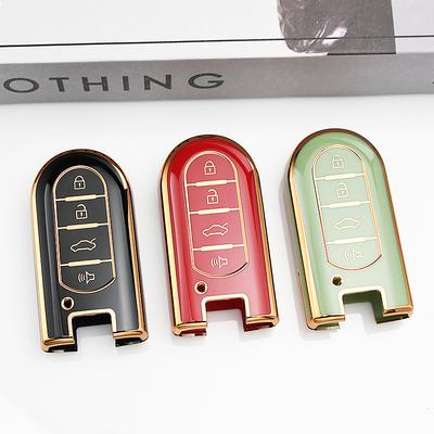 Soft Gold Edge TPU Car Remote Key Cover Case Shell Fob for Toyota Rush Daihatsu Tanto LA600S LA800S LA610S LA150S Perodua Key Protector Accessor