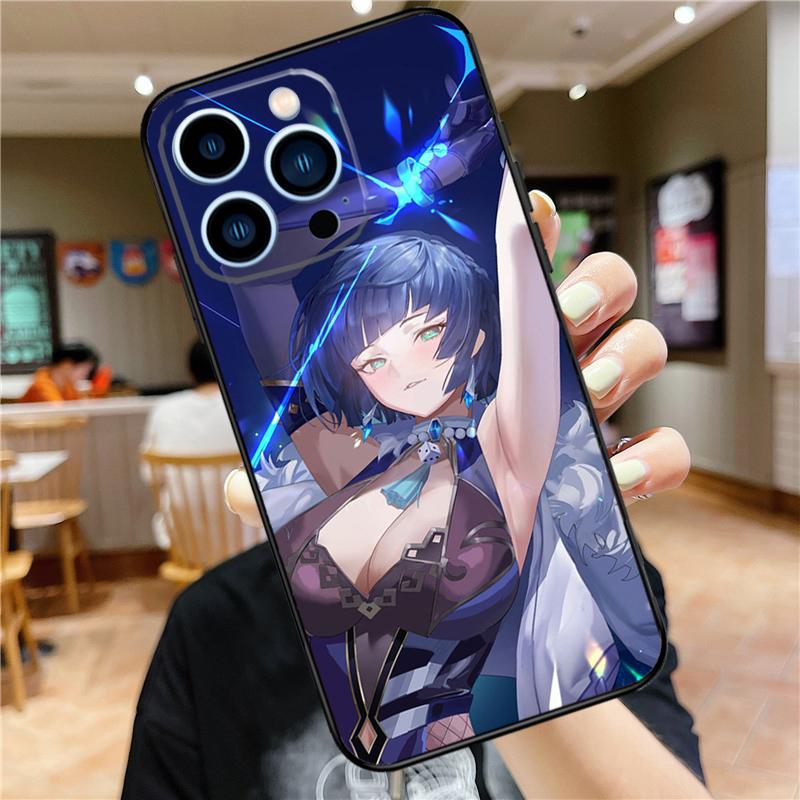 Yelan Genshin Impact Case For iPhone 17 16 15 13 12 11 14 Pro Max Mini Plus 16e 17 Air Bumper Cover Accessories
