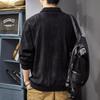 Spring And Autumn Texture Heavy Knitted Sweater Men'S American Printed Paul Shirt Autumn Loose Long Sleeve Polo Shirt