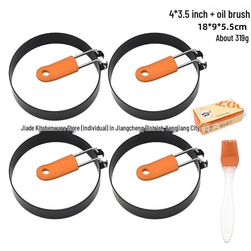430 Stainless Steel Egg Frying Ring with Silicone Handle – Egg & Pancake Mold
