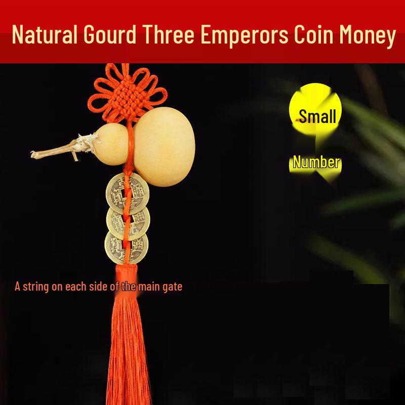 Dragon Knot Gourd Pendant with Five Emperor Coins