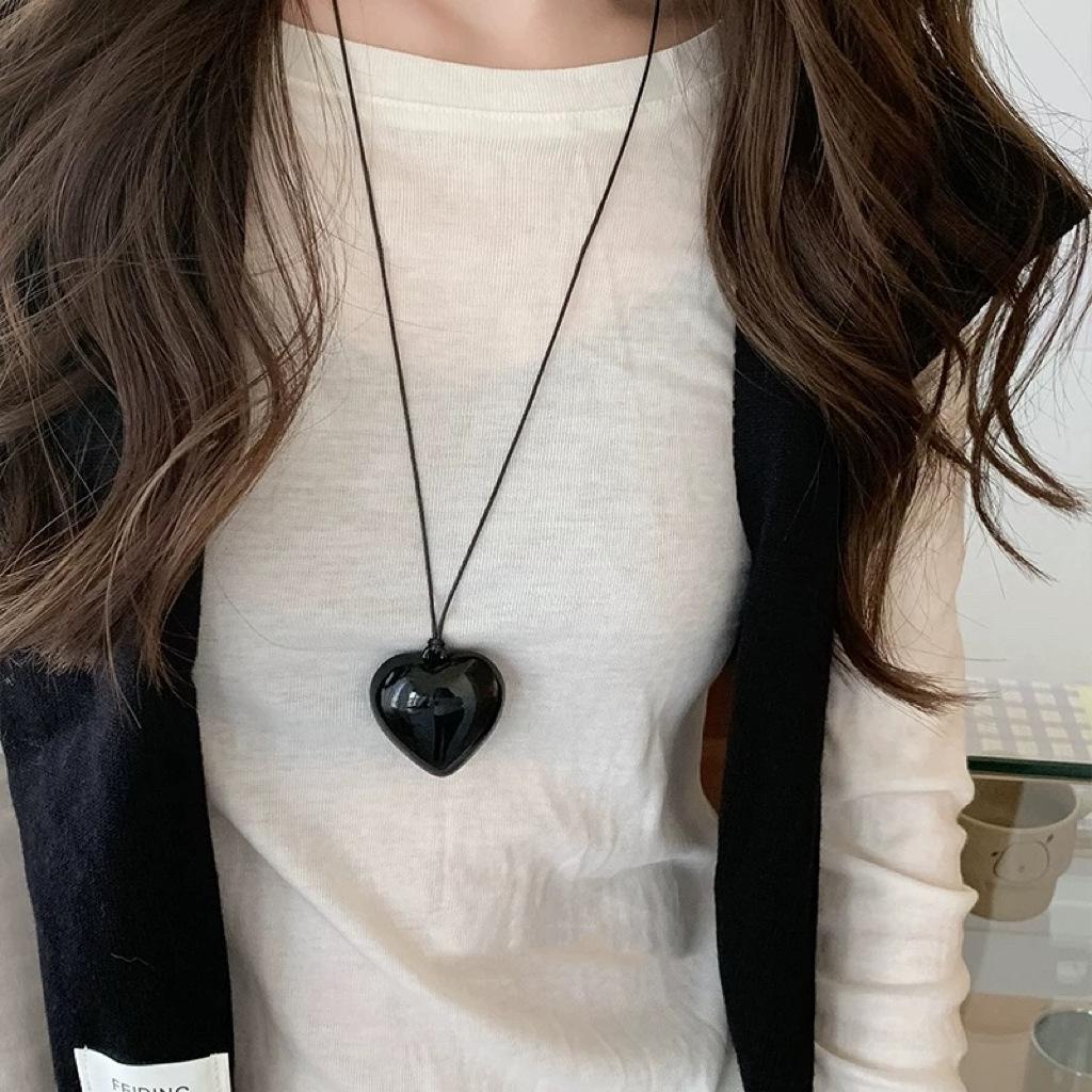 2024 Dams Eleganta Enkla Hjärthänge Halsband – Tröjkedja Nyckelbensaccessoar