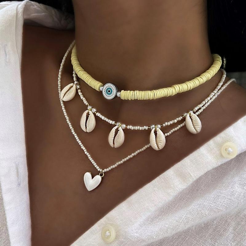 Bohemian Seaside Necklace Beach Wind Nklce Female Fishtail Shell Love Pendant