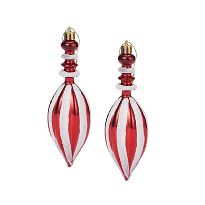 2Pcs Hanging Ornament Plastic Pendant Decoration Crafts Embellishments for Window Door Wall Christmas Tree Home Holiday