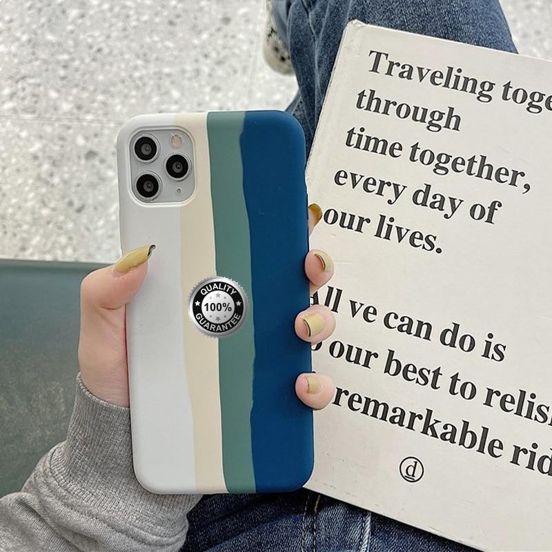 Pouzdro na telefon Rainbow Stripe pro Apple iPhone 14 13 12 Pro Max 11 6s 7 8 Plus XS MAX XR Mini 12pro silikonový kryt