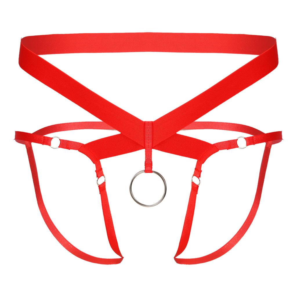 Men Hollow Out Strappy Thongs O Ring G-string Low Rise T-back Underwear