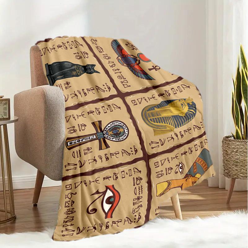 1PC Ancient Egyptian murals, Vikings, Anubis blanket, all season lightweight home office outdoor nap multifunctional blanket