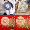 Chinese Style Green Jasmine Flower Folding Fan 360-Degree Folding Fan Round Fan Ancient Style Qipao Hanfu Dance Fan Portable Summer Fan