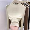 Módní pletený dámský svetr s polovičním rolákem a dlouhým rukávem, nový na začátek podzimu, slim fit pulovr, ležérní, jednoduchý, elegantní, tenký, spodní díl