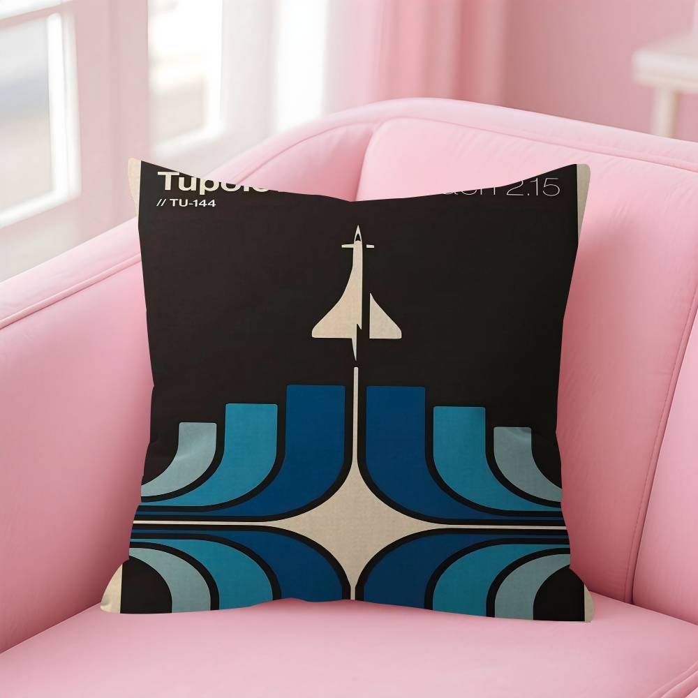 Minimalist Iconic Aviation Supersonic Cushion Cover Car Throw Pillow Case For Sofa Car Christmas Gift 40X40Cm 45X45Cm