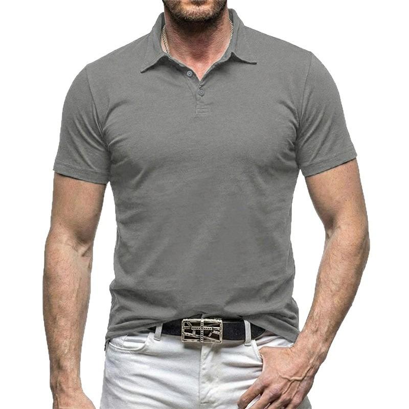 Summer New Style Lapel Daily Casual POLO Shirt Fashionable Men's Solid Color Short-sleeved T-shirt
