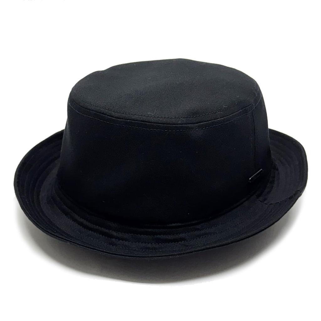 Rodem Plus Size Pork Pie Bucket Twill Size Black Men's Hat, 2-Way Cotton, Thin, Soft, Lightweight, Foldable, Washable, Cotton, XL,