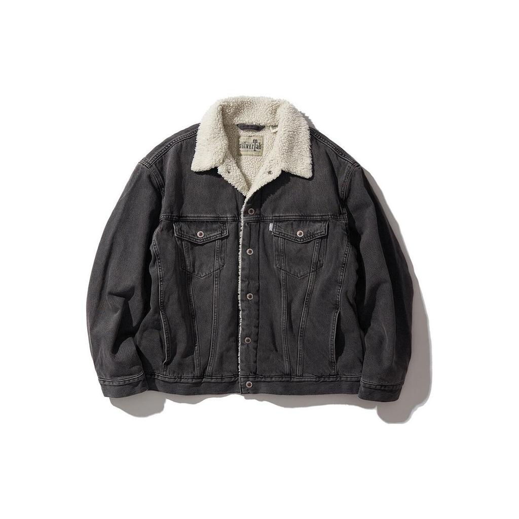 Levis FW22 Solid Color Collared Casual Denim Jacket Men Jackets Dark-Gray A3180-0001