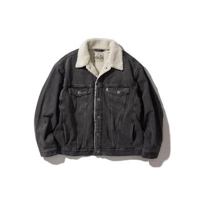 Levis FW22 Solid Color Collared Casual Denim Jacket Men Jackets Dark-Gray A3180-0001