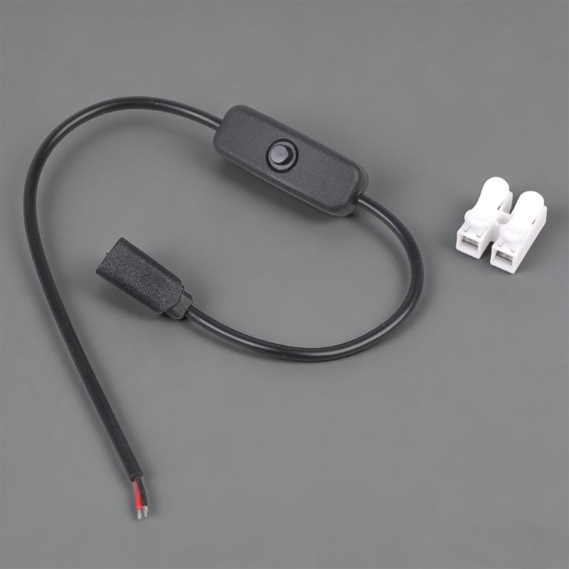 USB C To 2Pin Bare Wire Power Cable with On Off Switching Connectors Easy Installation for Low Power Devices 5V2A Output