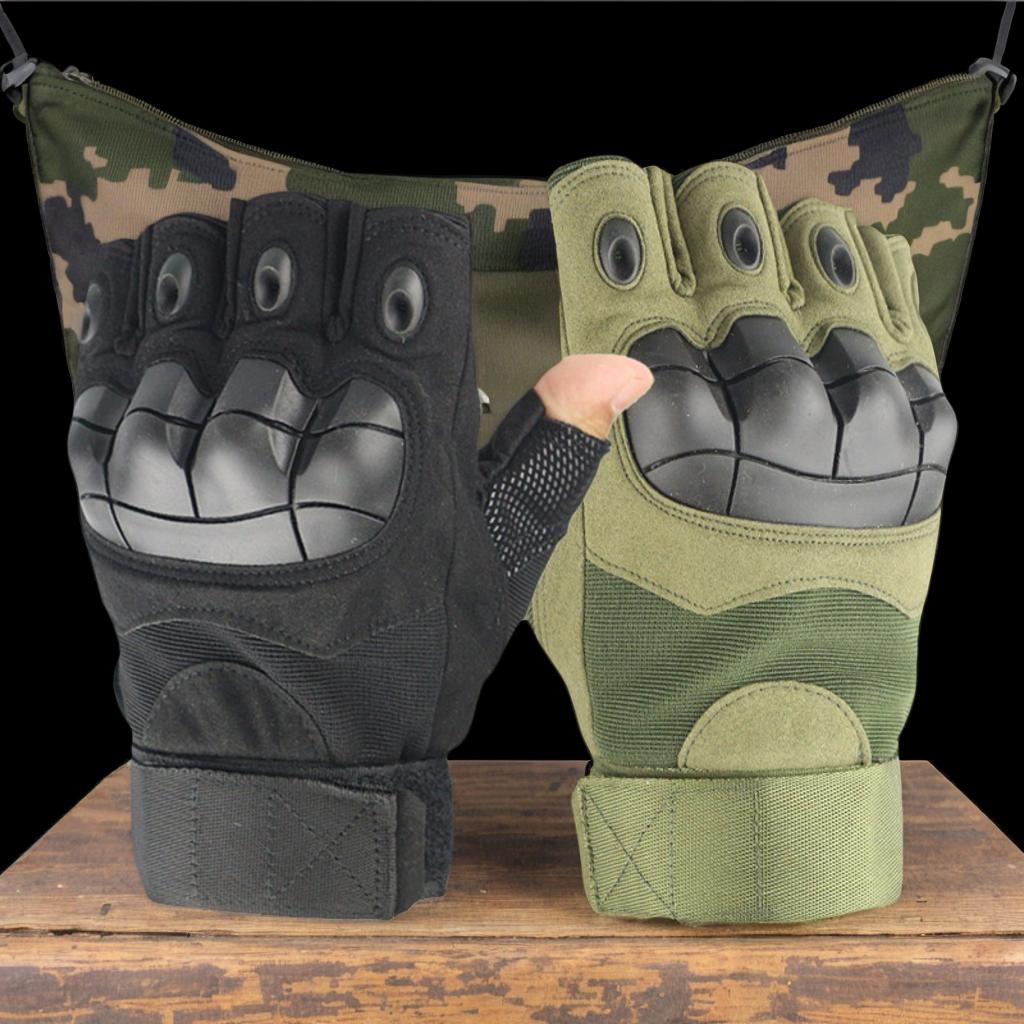 Custom Logo Fingerless Palm Padded Anti-Slip Half Finger Gloves for Motorcycle Work Paintball Men
