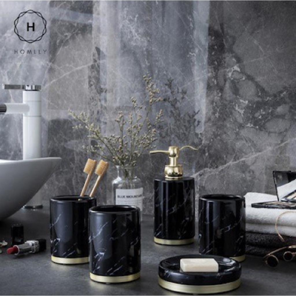 Homlly Marbi 5pcs Bathroom Accessory Set
